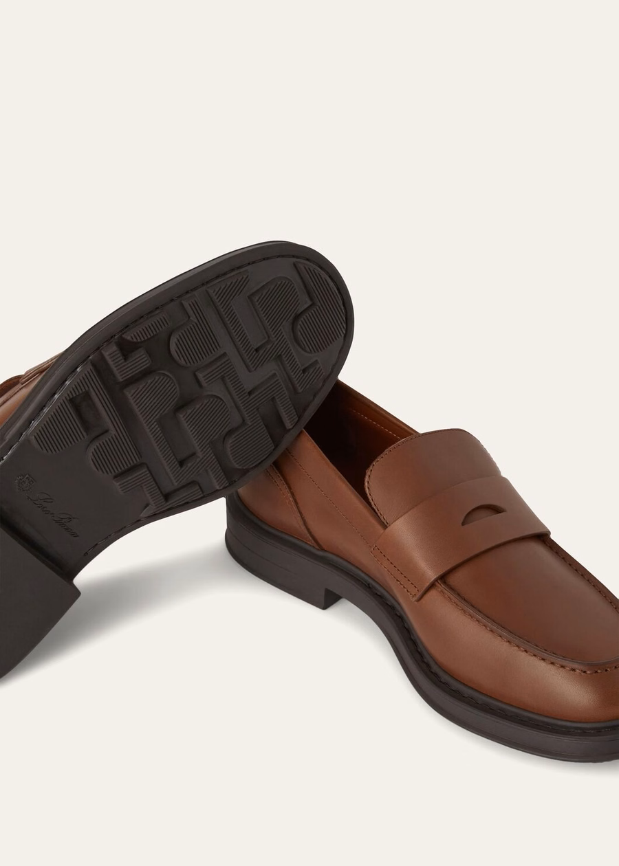 Travis loafer in Havana brown calfskin