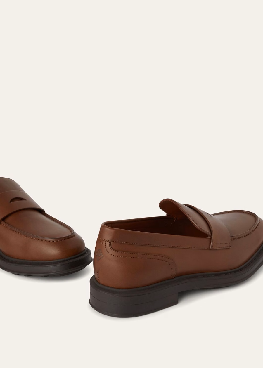 Travis loafer in Havana brown calfskin