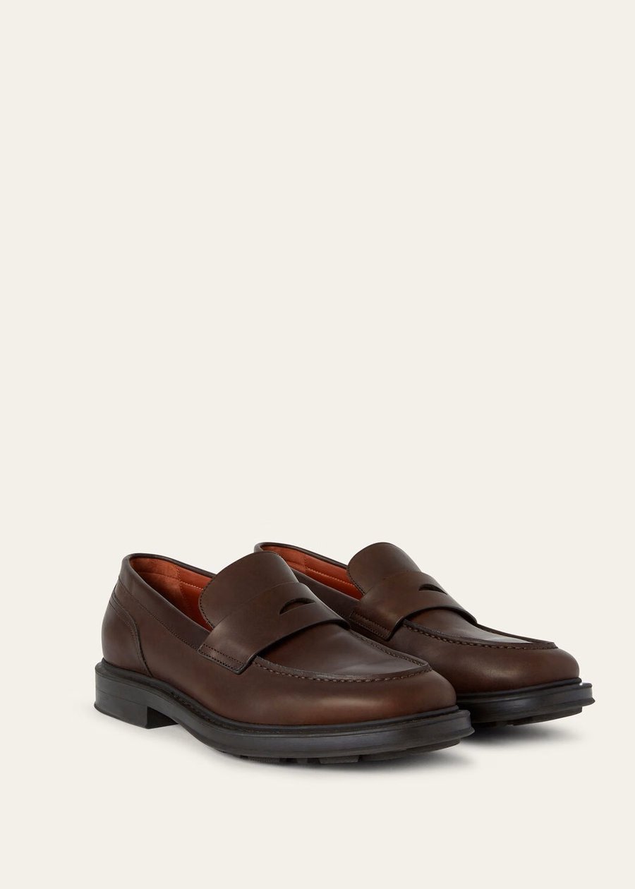 Travis loafer in ultra-dark brown calfskin