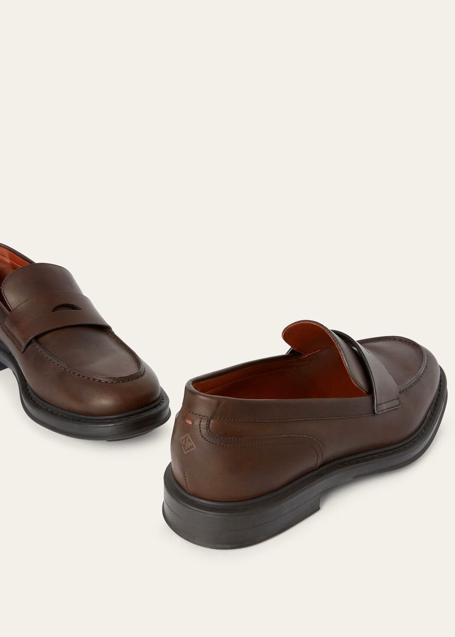 Travis loafer in ultra-dark brown calfskin