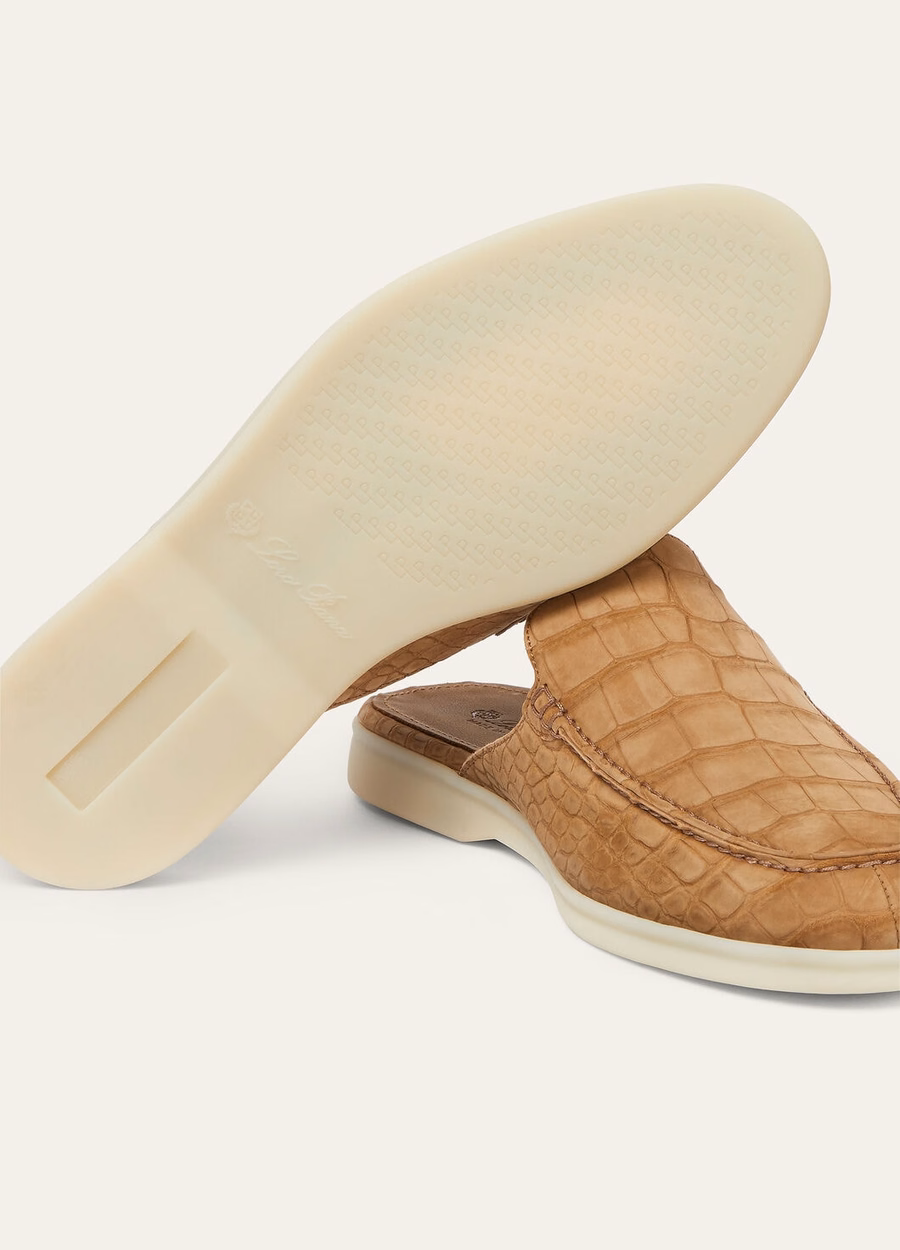 Babouche Walk Loafer in Light Cuir alligator leather