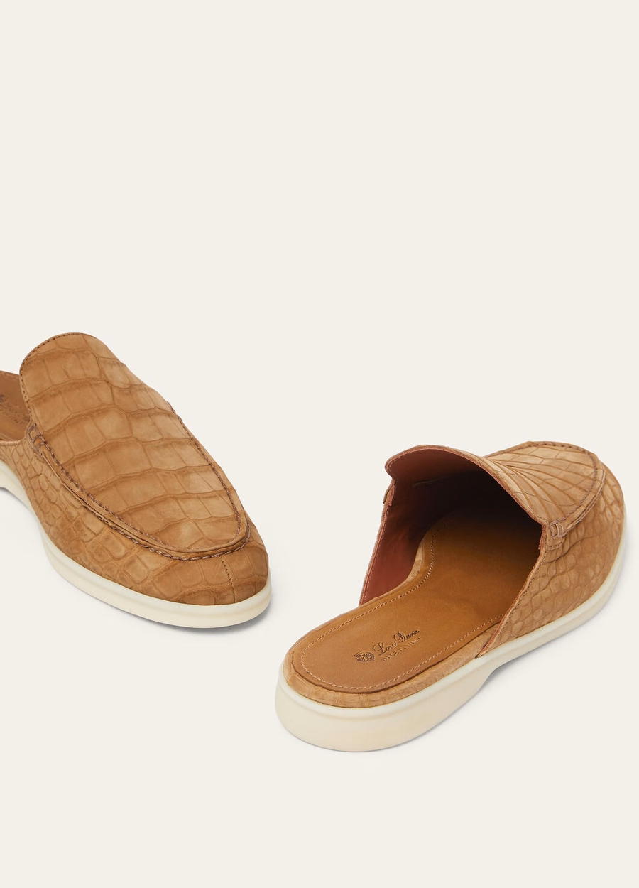 Babouche Walk Loafer in Light Cuir alligator leather