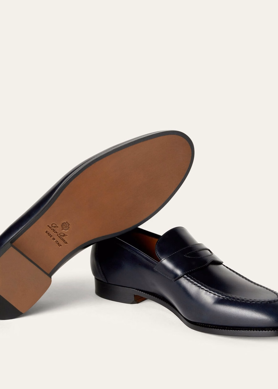 Sergio navy calfskin loafer