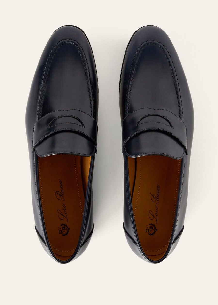 Sergio navy calfskin loafer