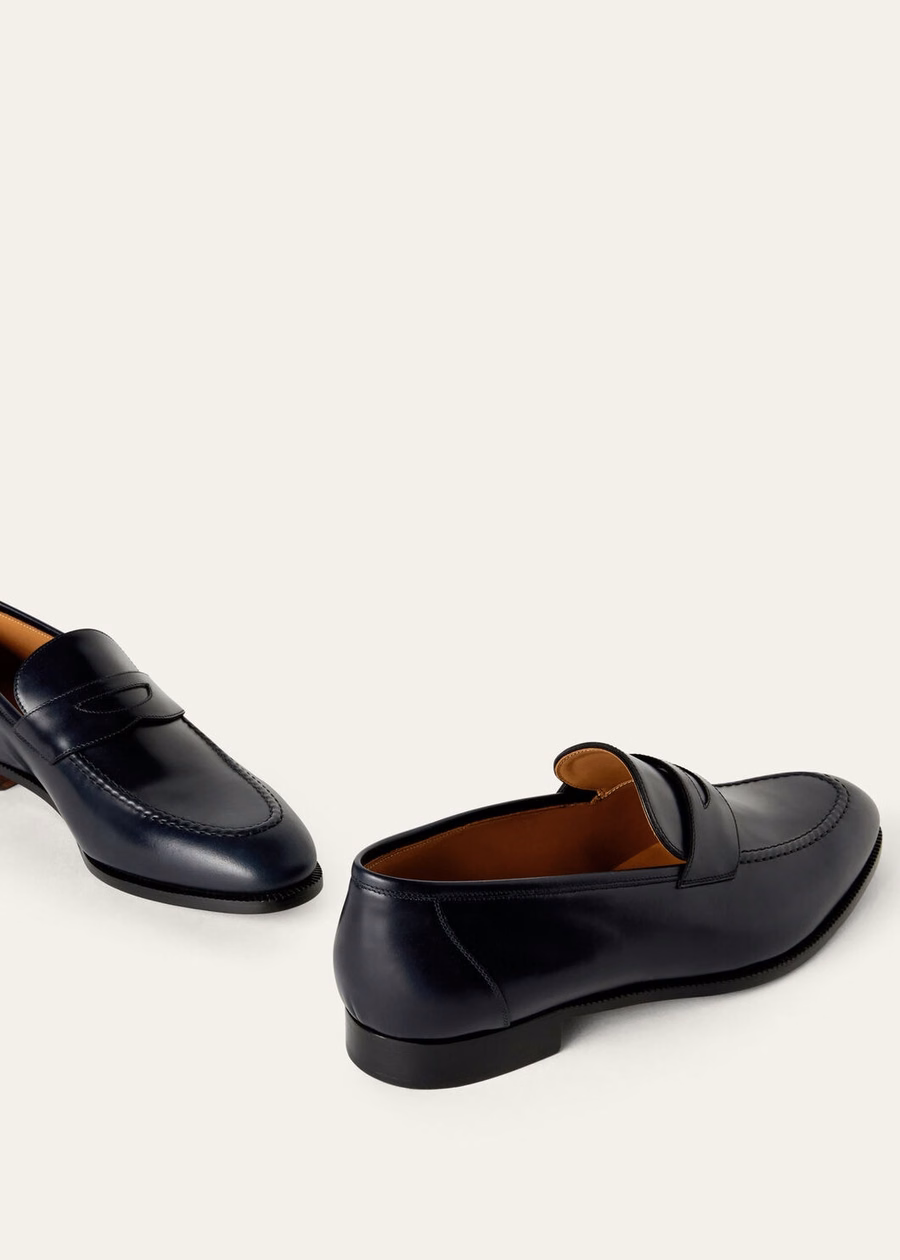 Sergio navy calfskin loafer