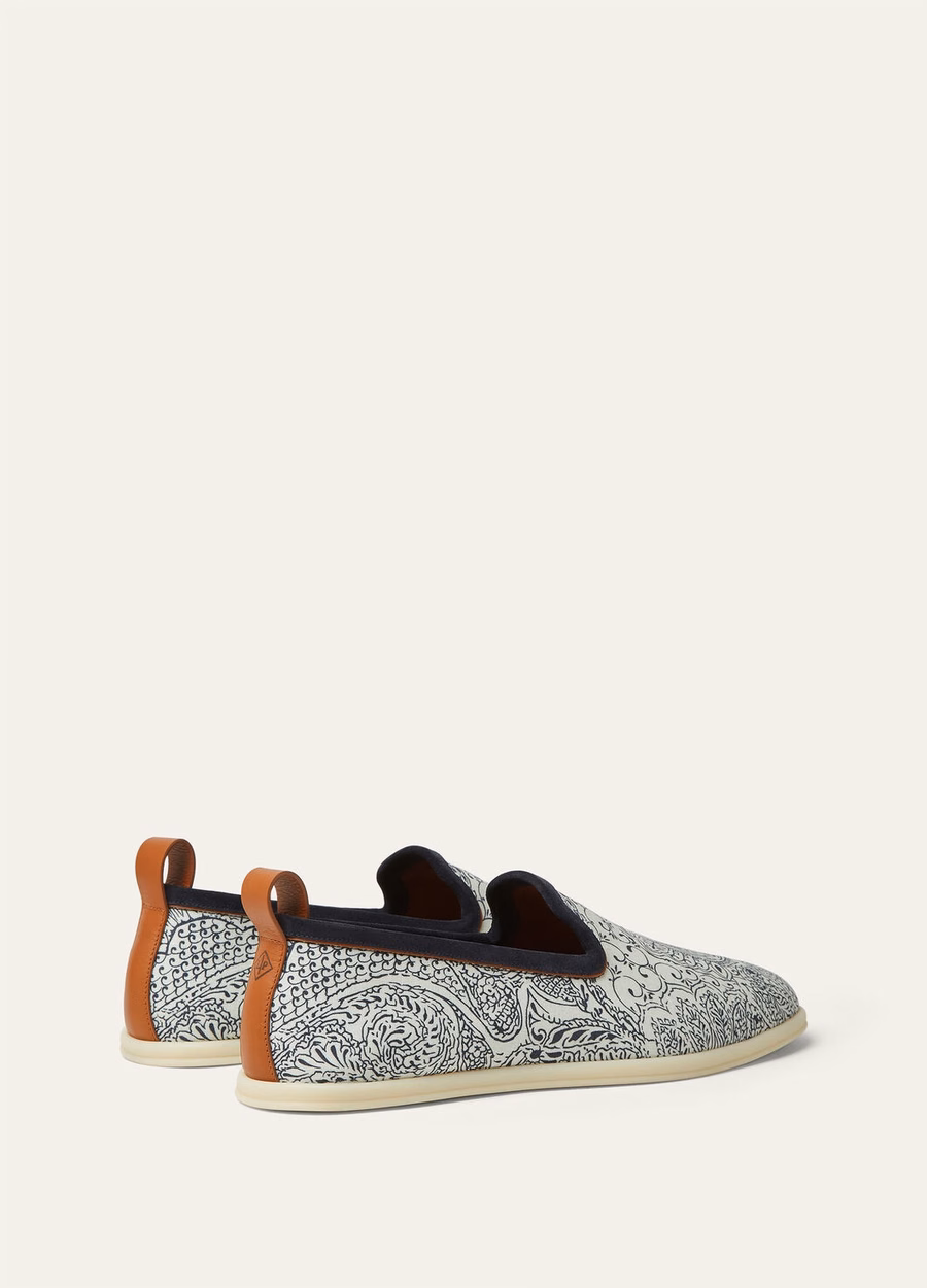 Venice Walk flat linen chalk/navy blue