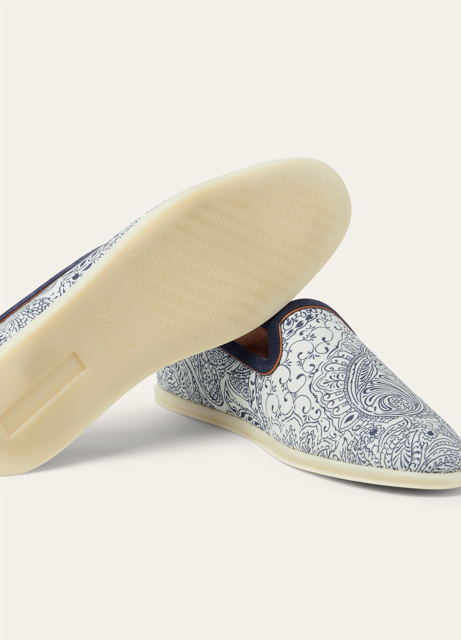 Venice Walk flat linen chalk/navy blue