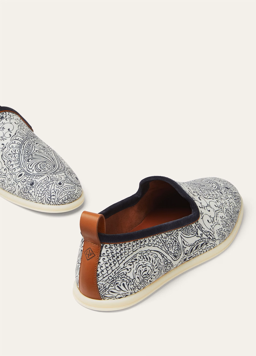 Venice Walk flat linen chalk/navy blue