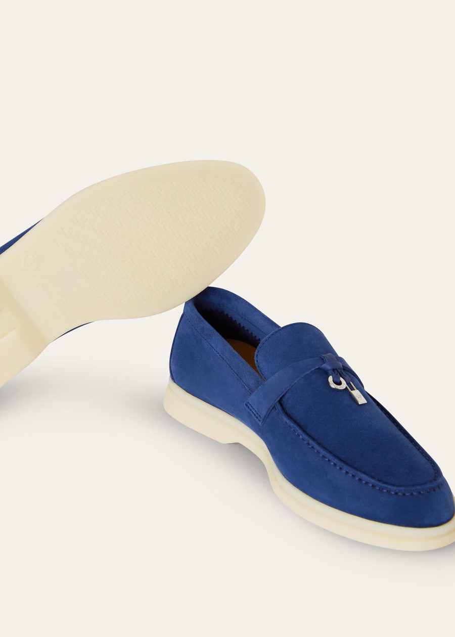 Summer Charms Walk Loafer Suede Blue Fluorite