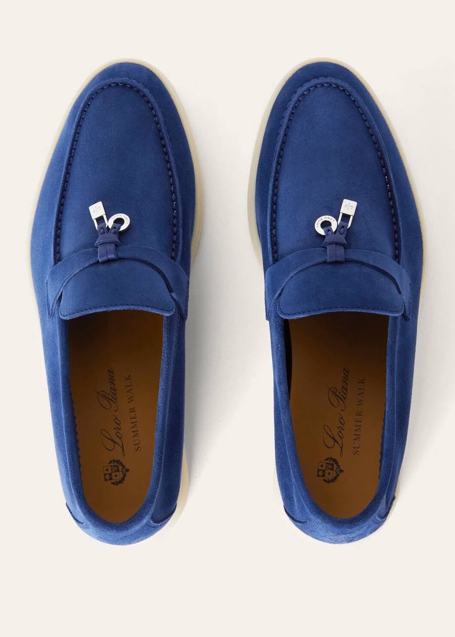 Summer Charms Walk Loafer Suede Blue Fluorite