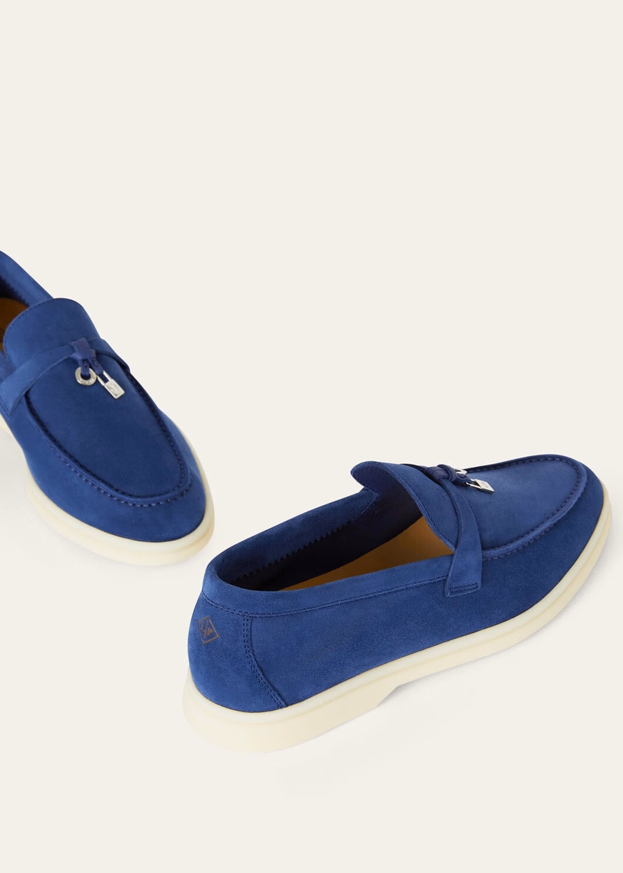 Summer Charms Walk Loafer Suede Blue Fluorite