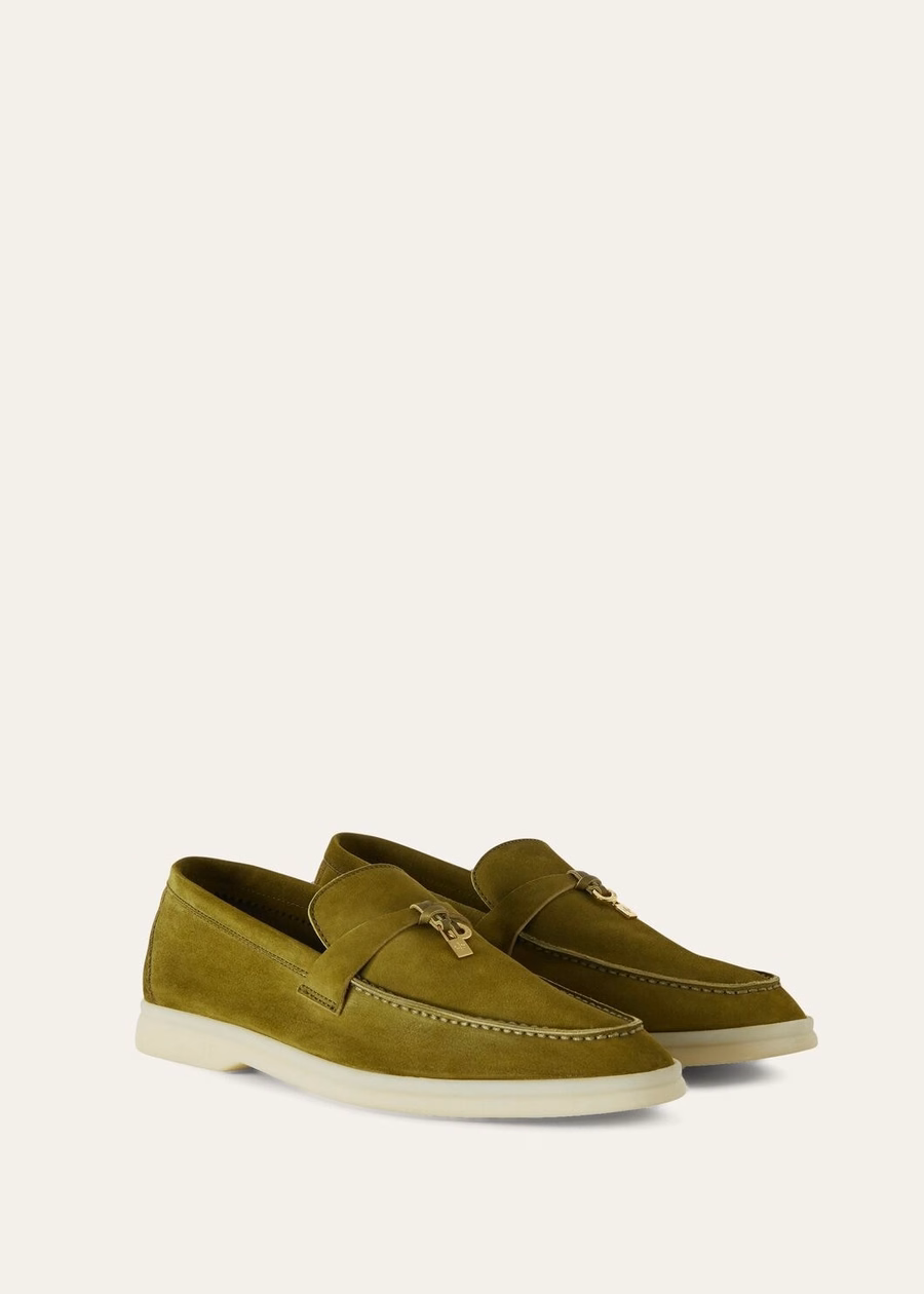 Summer Charms Walk Loafer Suede Olive Leaf