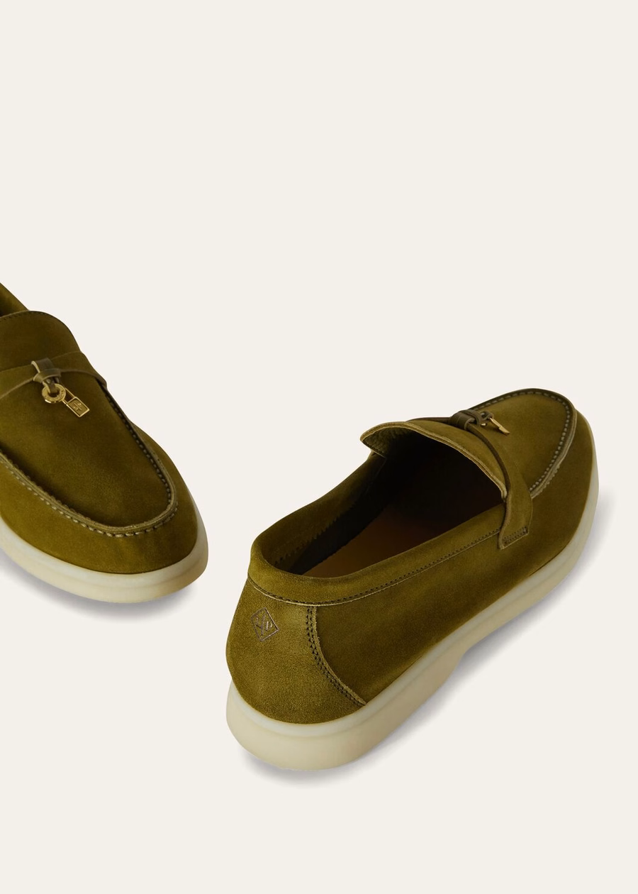 Summer Charms Walk Loafer Suede Olive Leaf