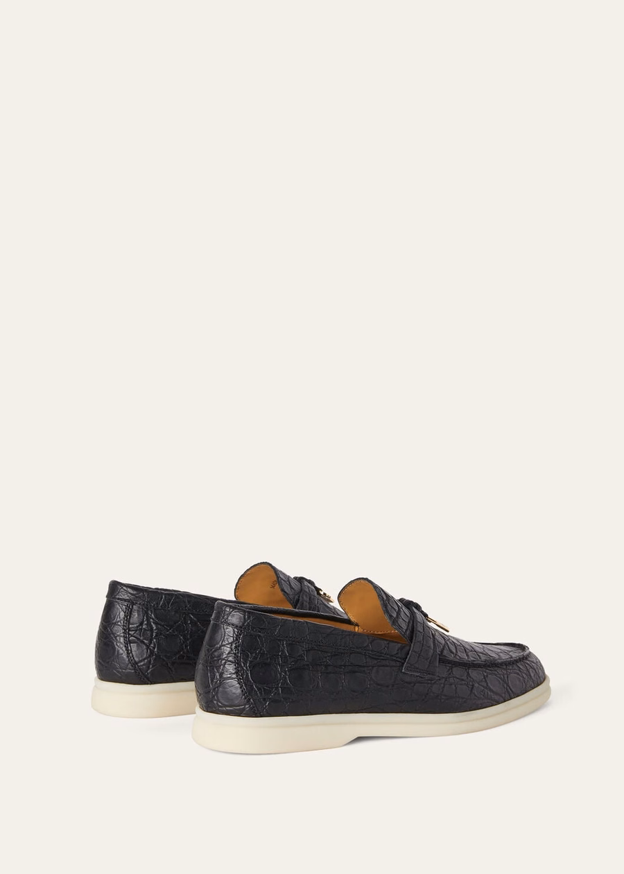 Summer Charms Walk Loafer Caiman Black Leather