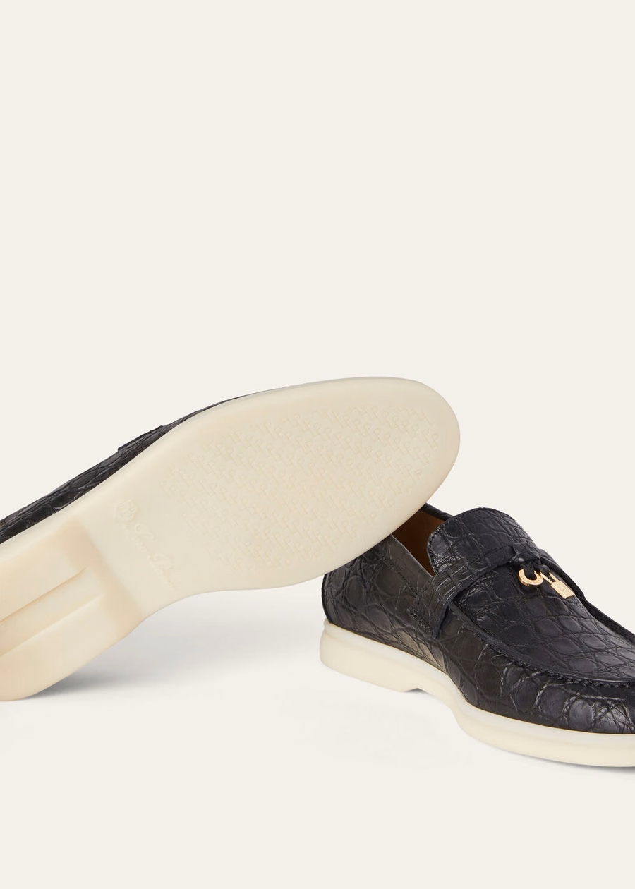 Summer Charms Walk Loafer Caiman Black Leather