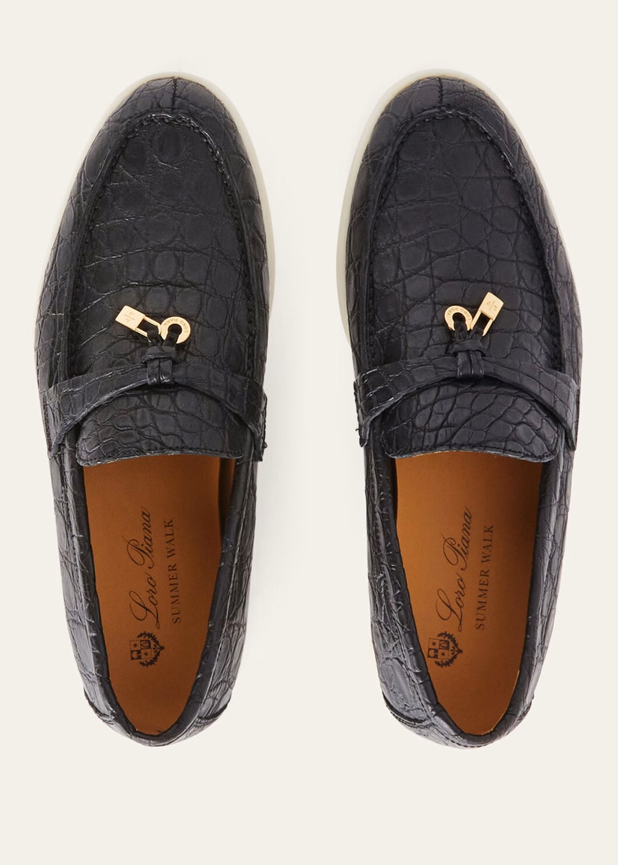 Summer Charms Walk Loafer Caiman Black Leather