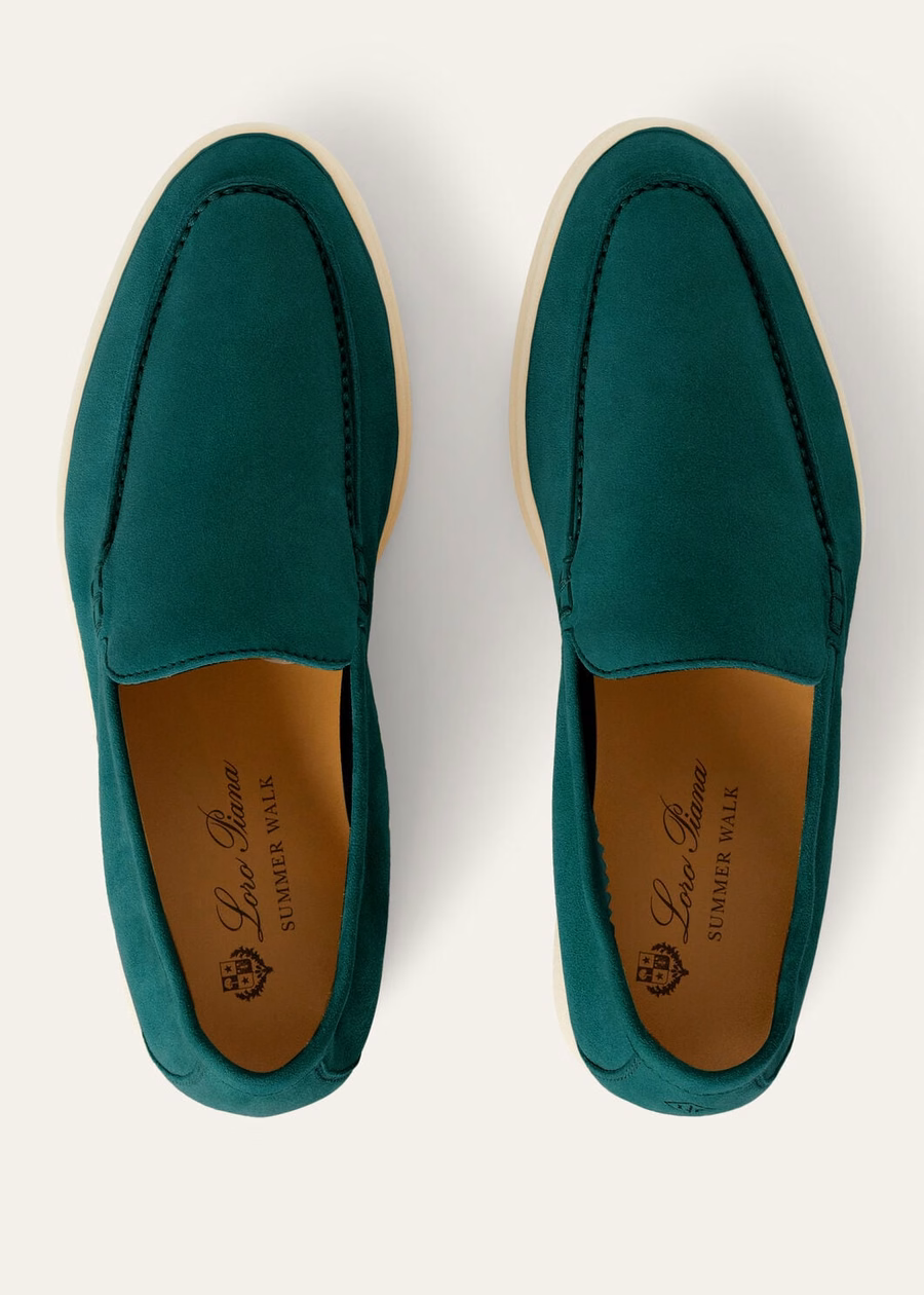 Summer Walk Loafer Suede Agano Green