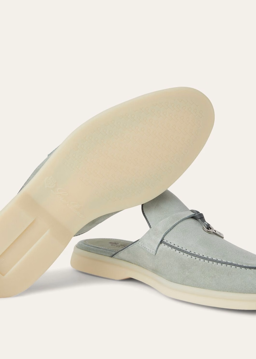 Charms Walk Babouche Loafer suede leather Goat suede Eucalyptus