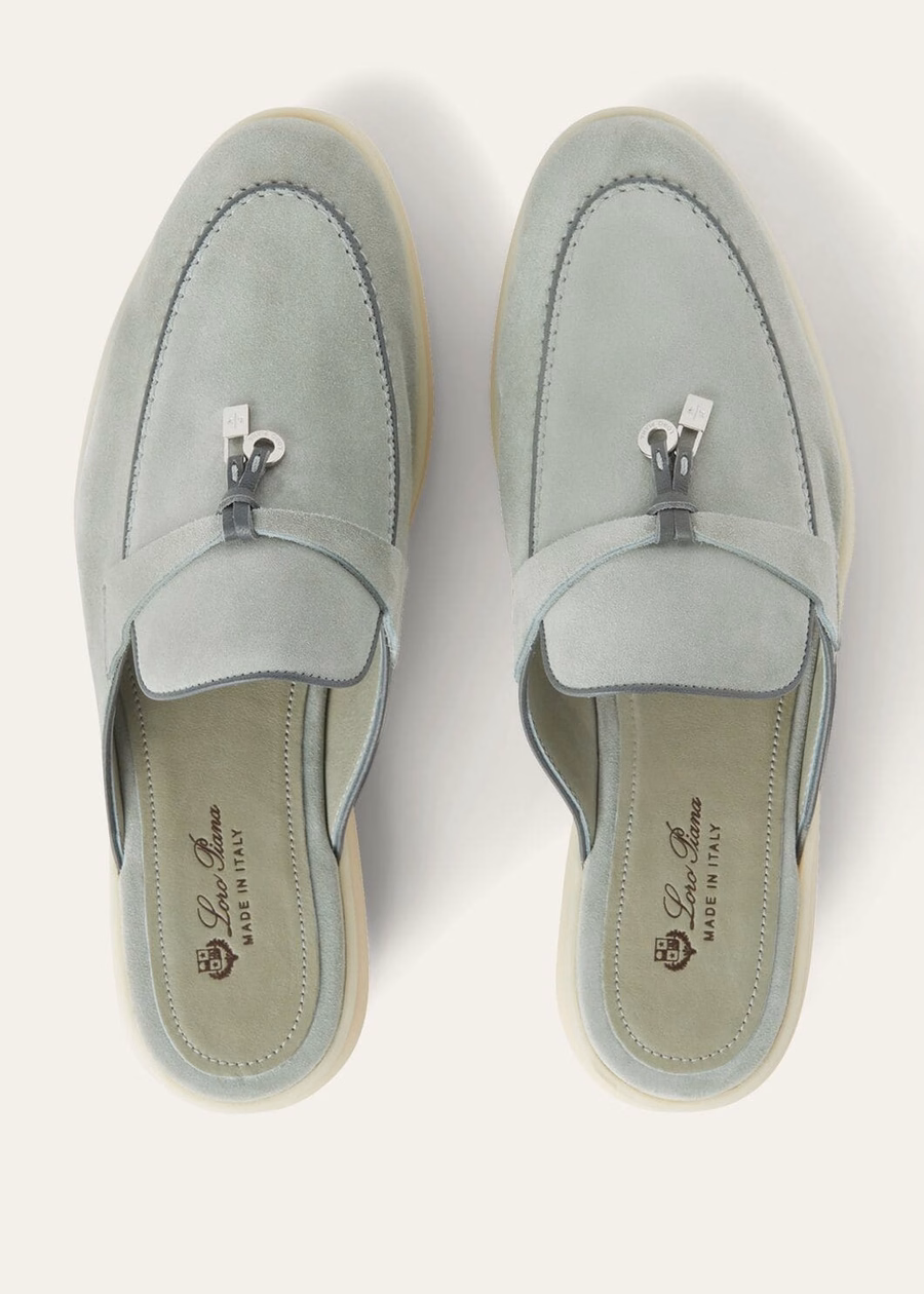 Charms Walk Babouche Loafer suede leather Goat suede Eucalyptus