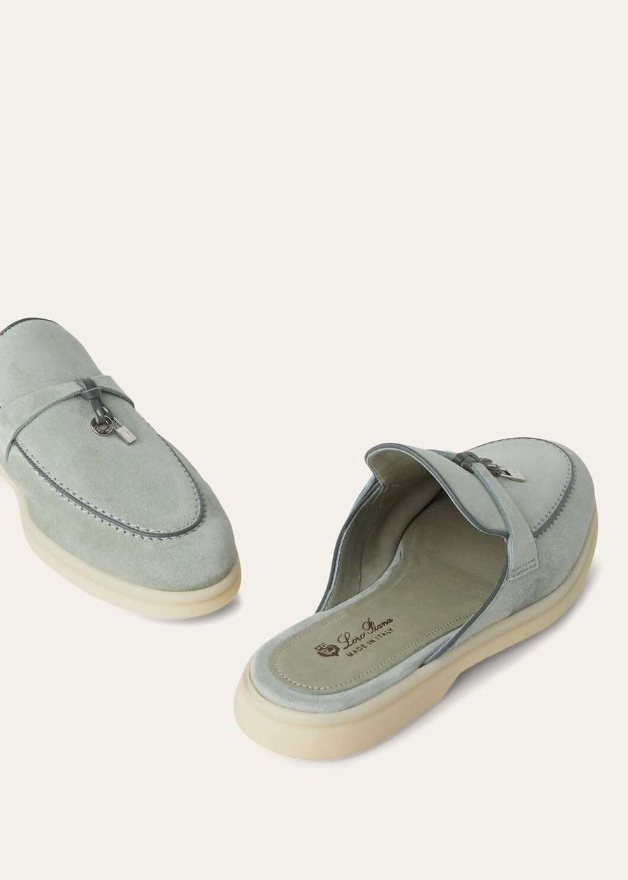 Charms Walk Babouche Loafer suede leather Goat suede Eucalyptus