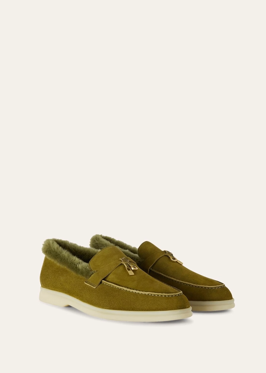 Summer Charms Walk Loafer Suede Olive Leaf