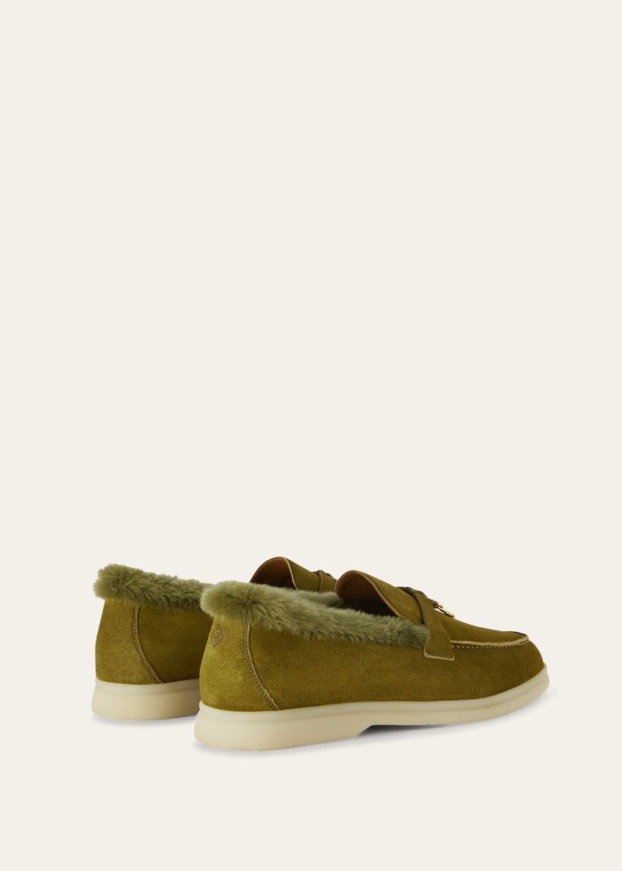 Summer Charms Walk Loafer Suede Olive Leaf