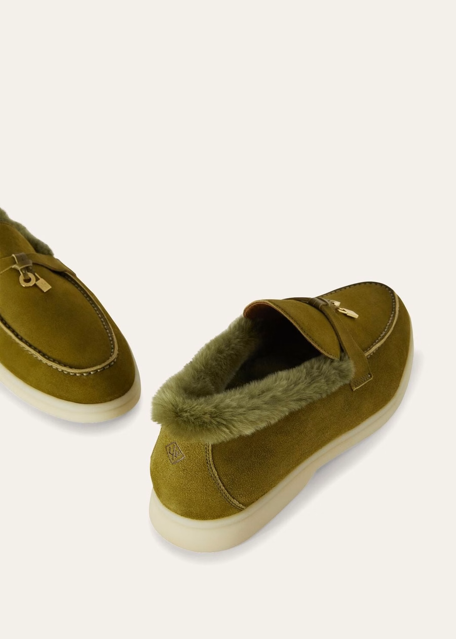 Summer Charms Walk Loafer Suede Olive Leaf