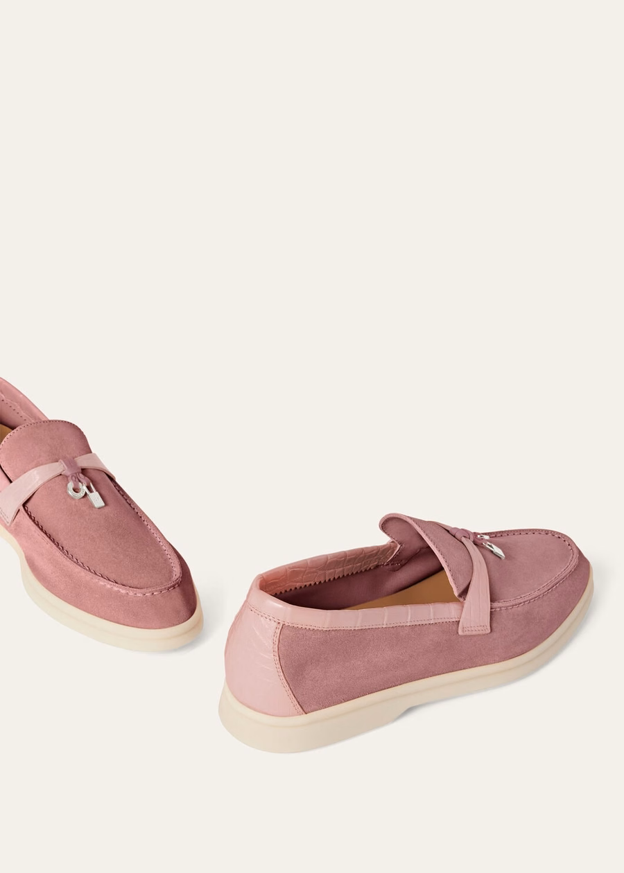 Summer Charms Walk Loafer Suede Noisette Rose