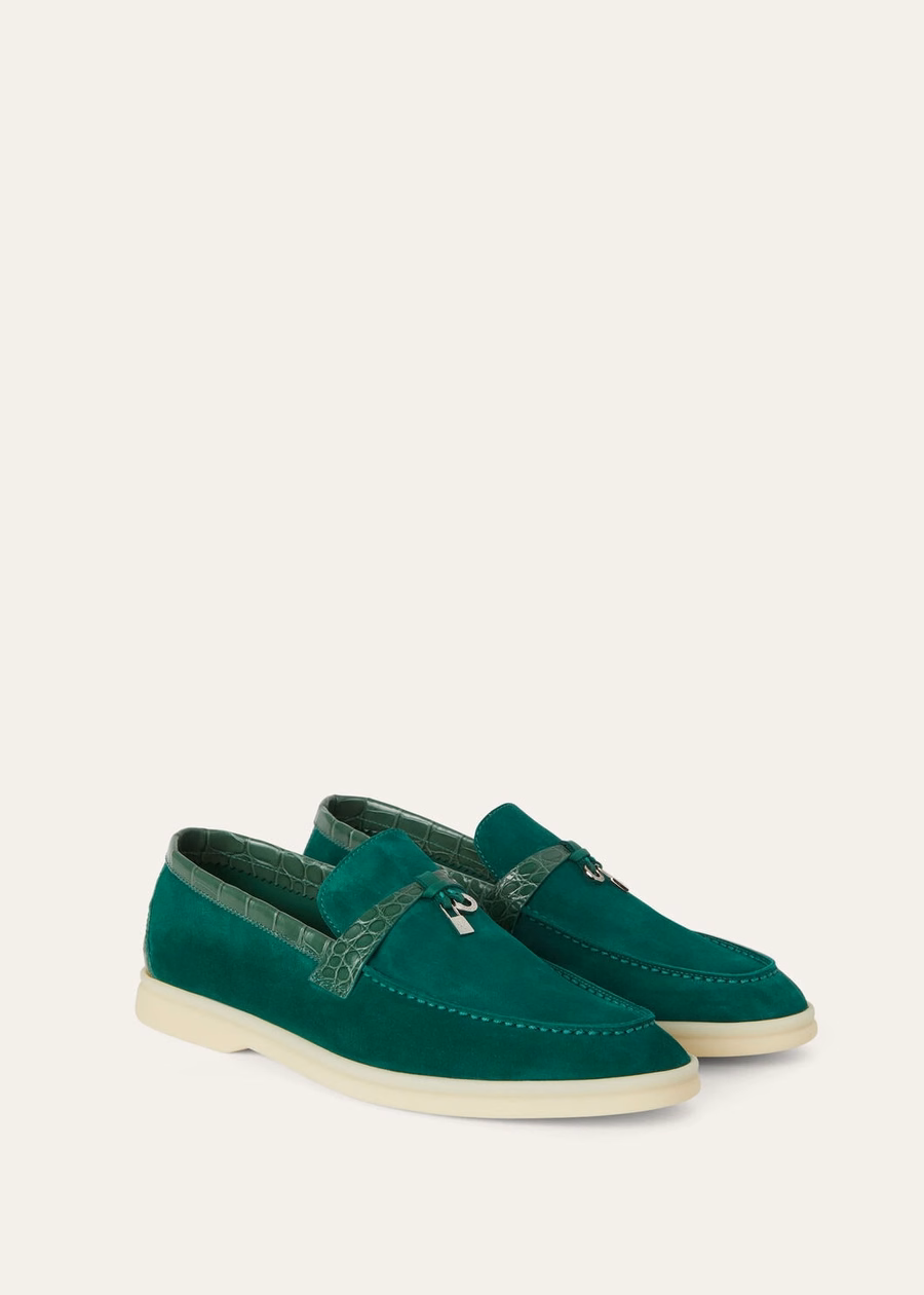 Summer Charms Walk Loafer Suede Baobab Green