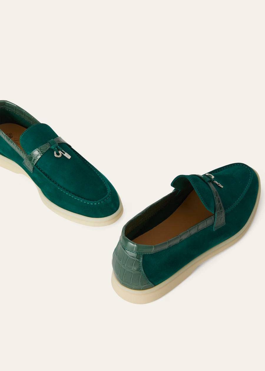 Summer Charms Walk Loafer Suede Baobab Green