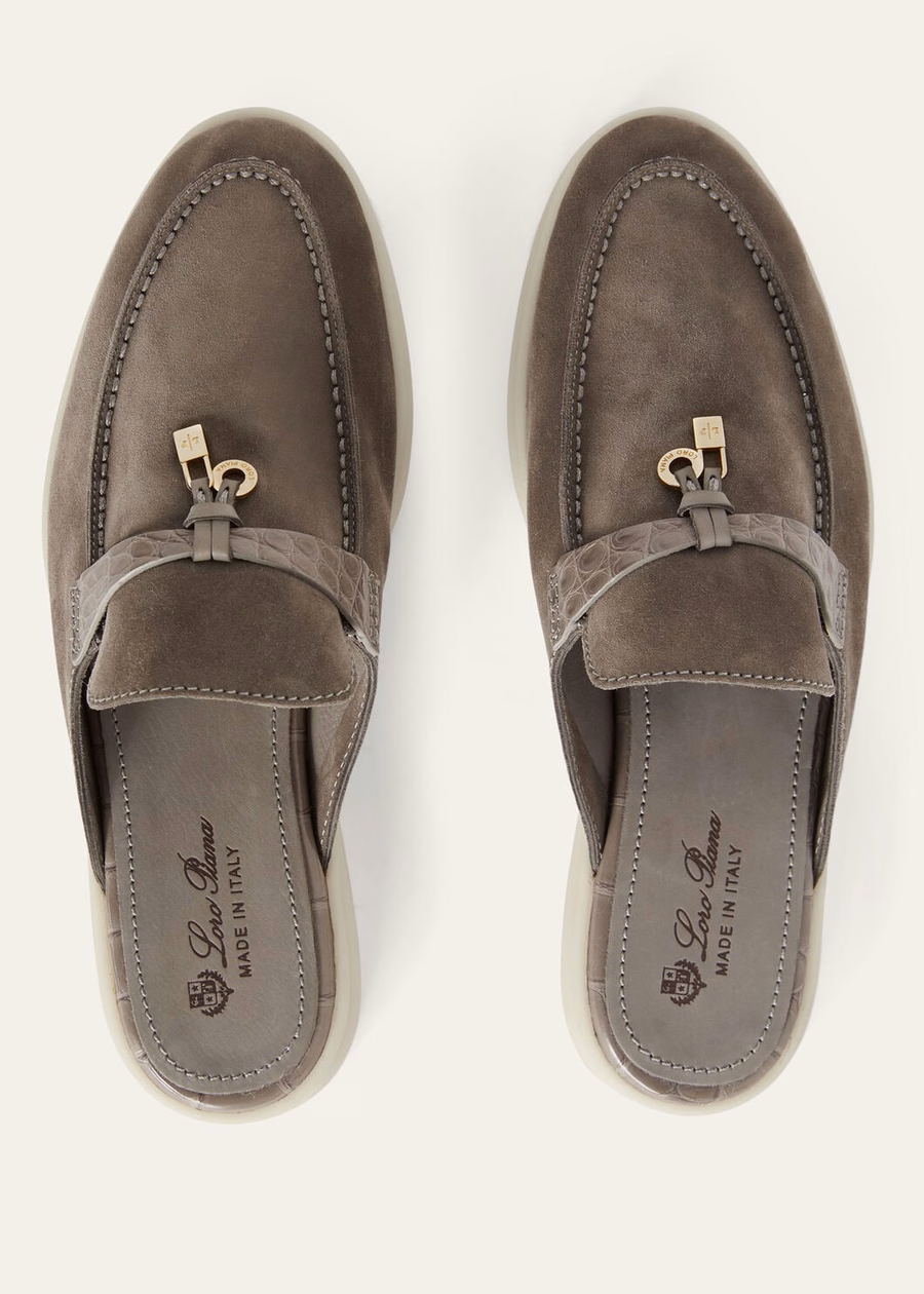Charms Walk Babouche Loafer Suede Puddle Grey