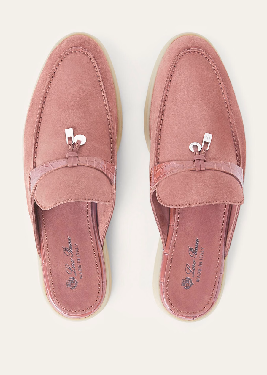 Charms Walk Babouche Loafer Suede Noisette Rose