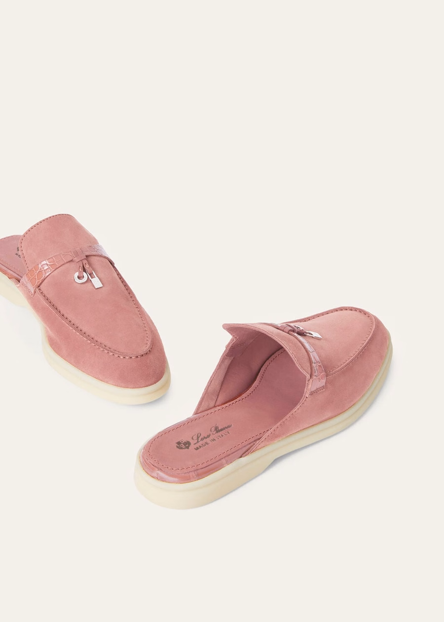 Charms Walk Babouche Loafer Suede Noisette Rose