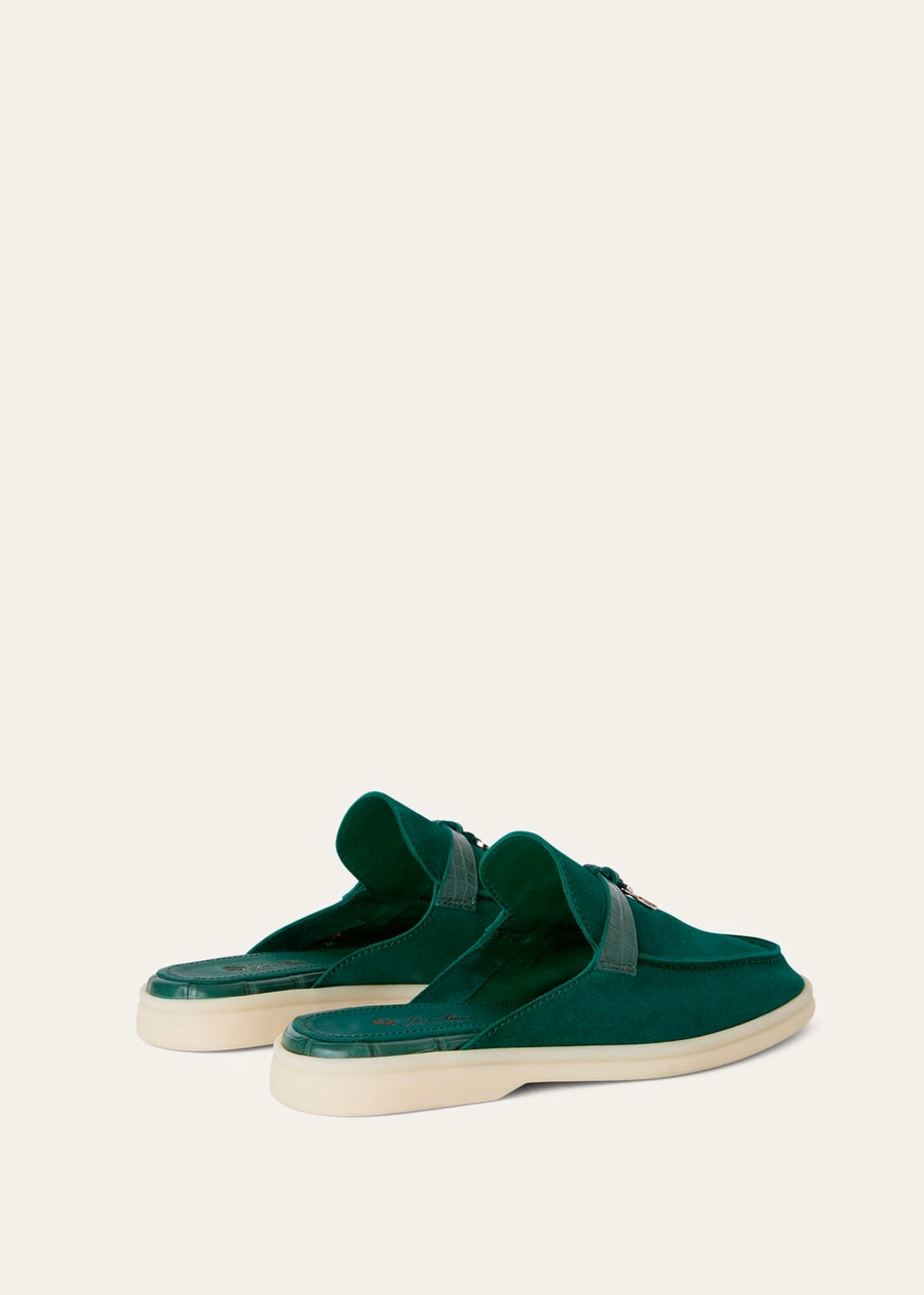 Charms Walk Babouche Loafer Suede Baobab Green