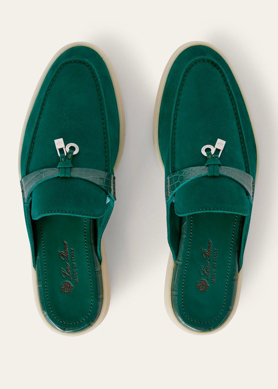 Charms Walk Babouche Loafer Suede Baobab Green