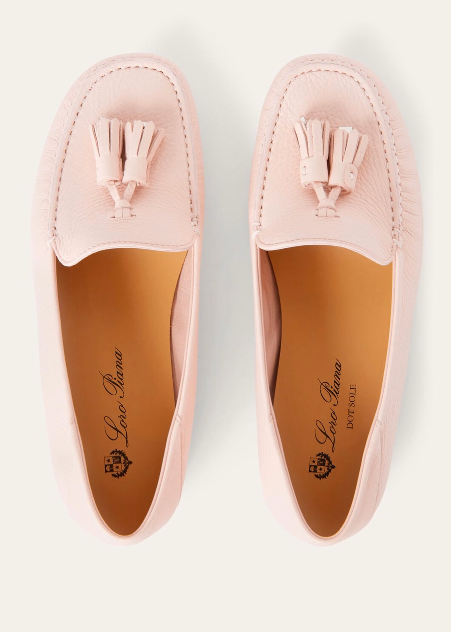 Dot Sole Walk Loafer Deerskin Plum Flower