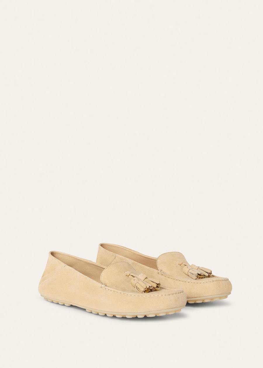 Melonpan Dot Sole Walk goat suede loafer