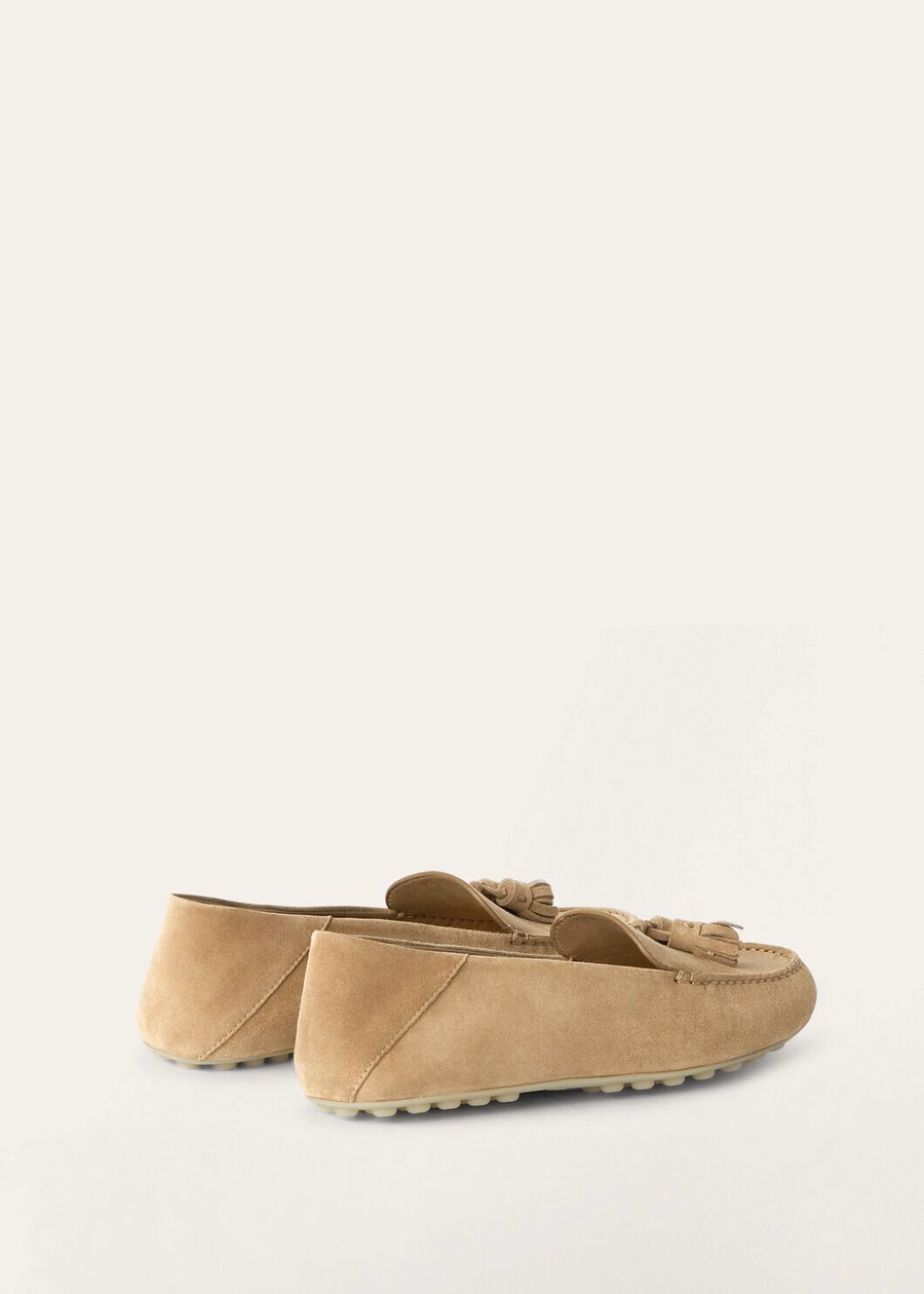 Dot Sole Walk Loafer goat suede cashew butter