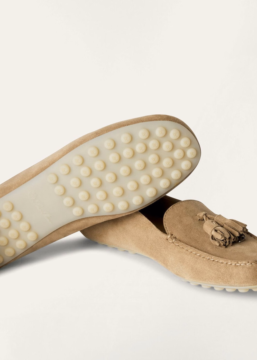 Dot Sole Walk Loafer goat suede cashew butter