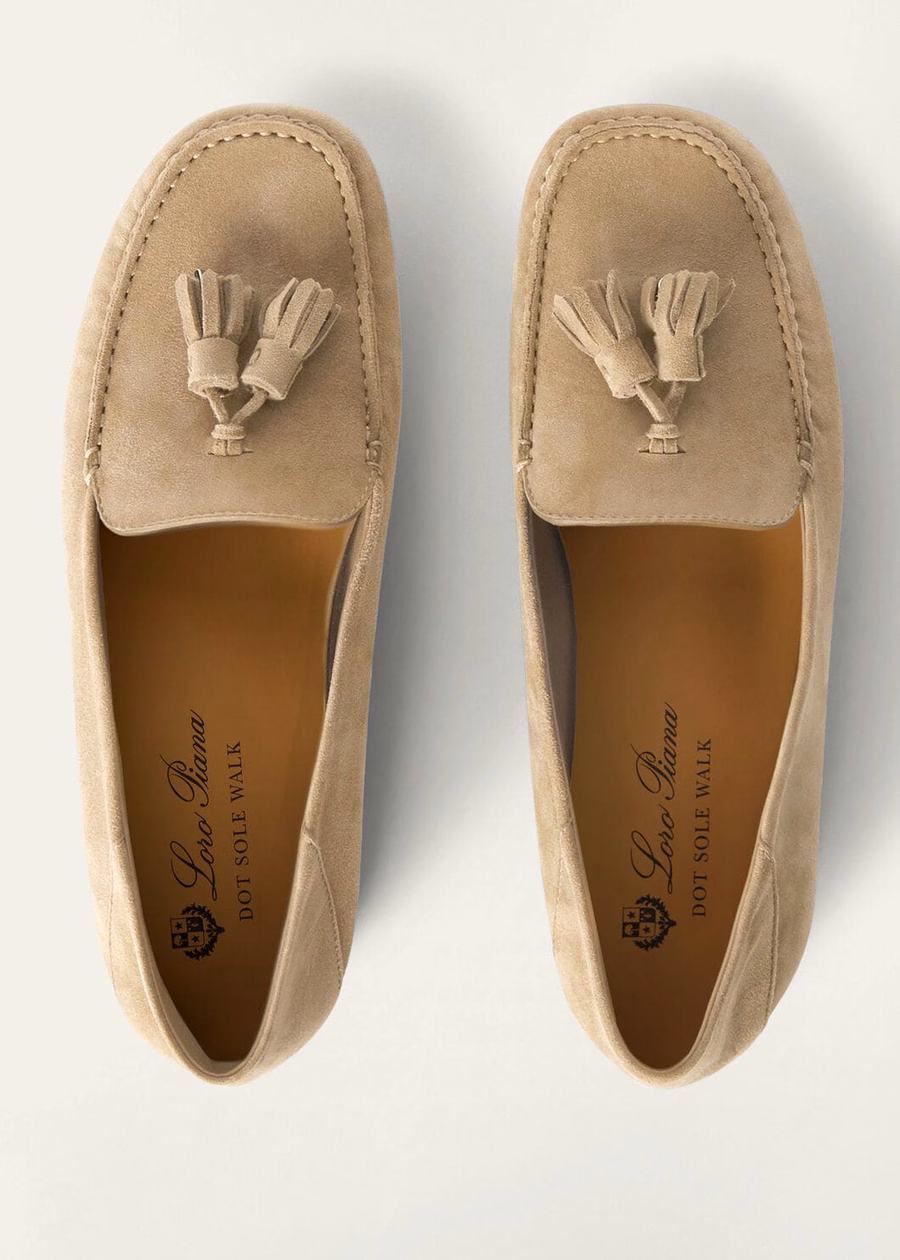 Dot Sole Walk Loafer goat suede cashew butter