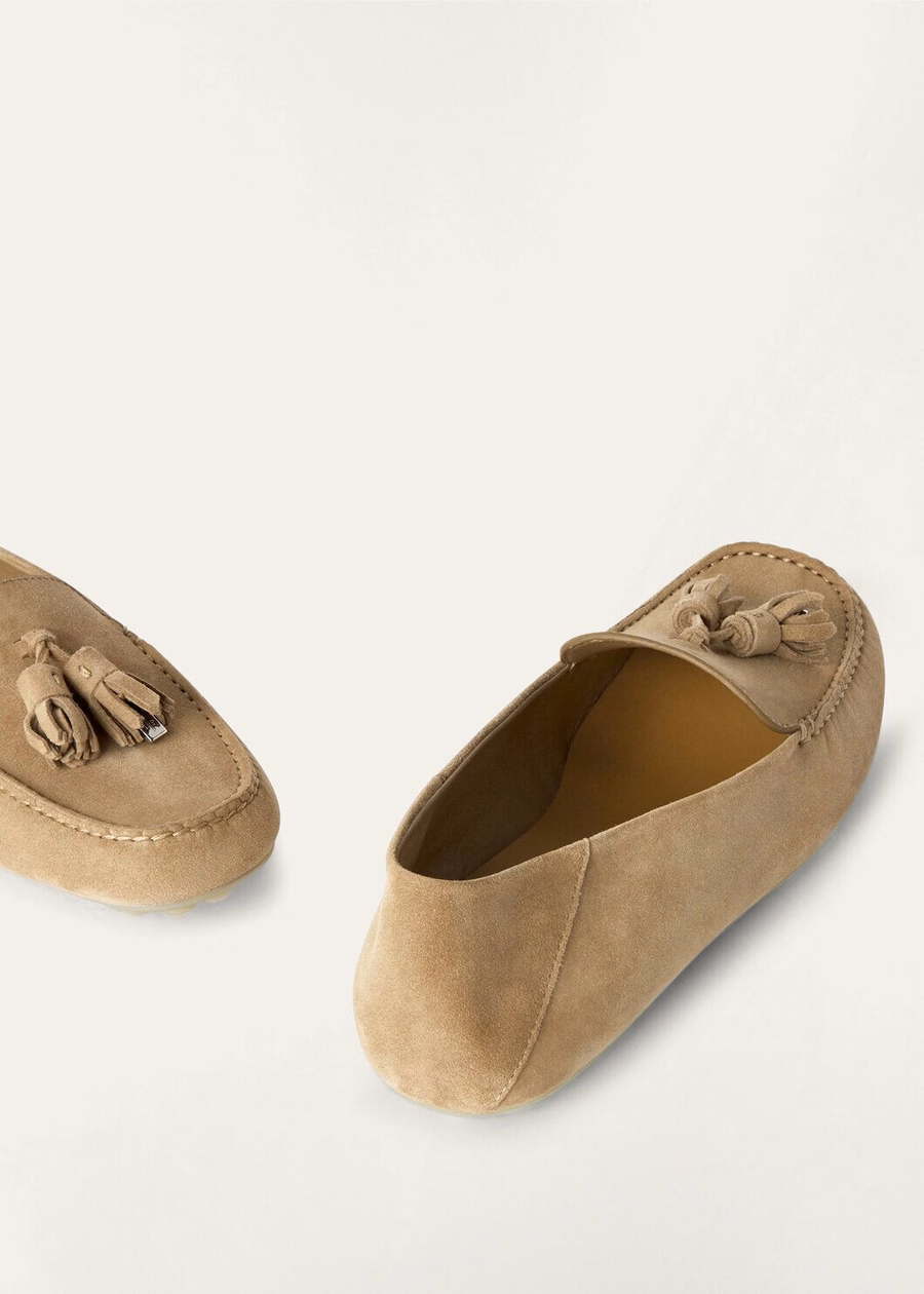 Dot Sole Walk Loafer goat suede cashew butter