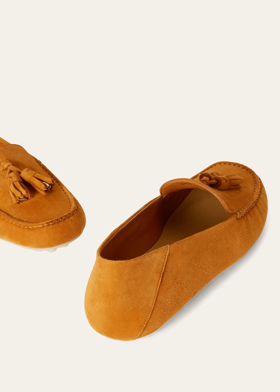 Dot Sole Walk Loafer Goat Suede Chianti Cork