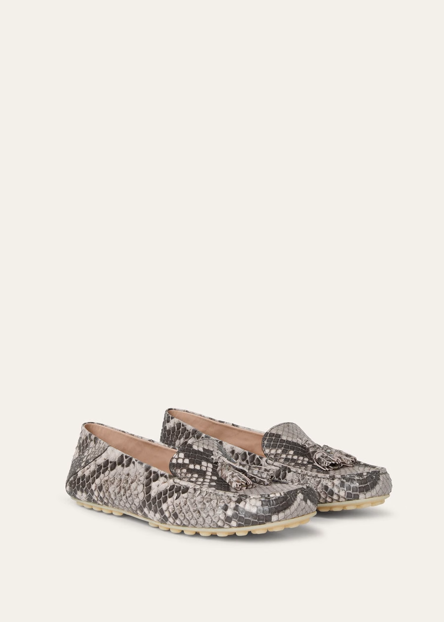 Dot Sole Walk Loafer Python Lilac Macaron Leather