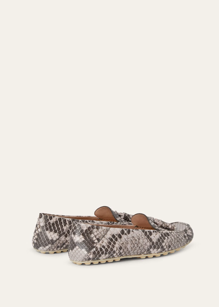 Dot Sole Walk Loafer Python Lilac Macaron Leather