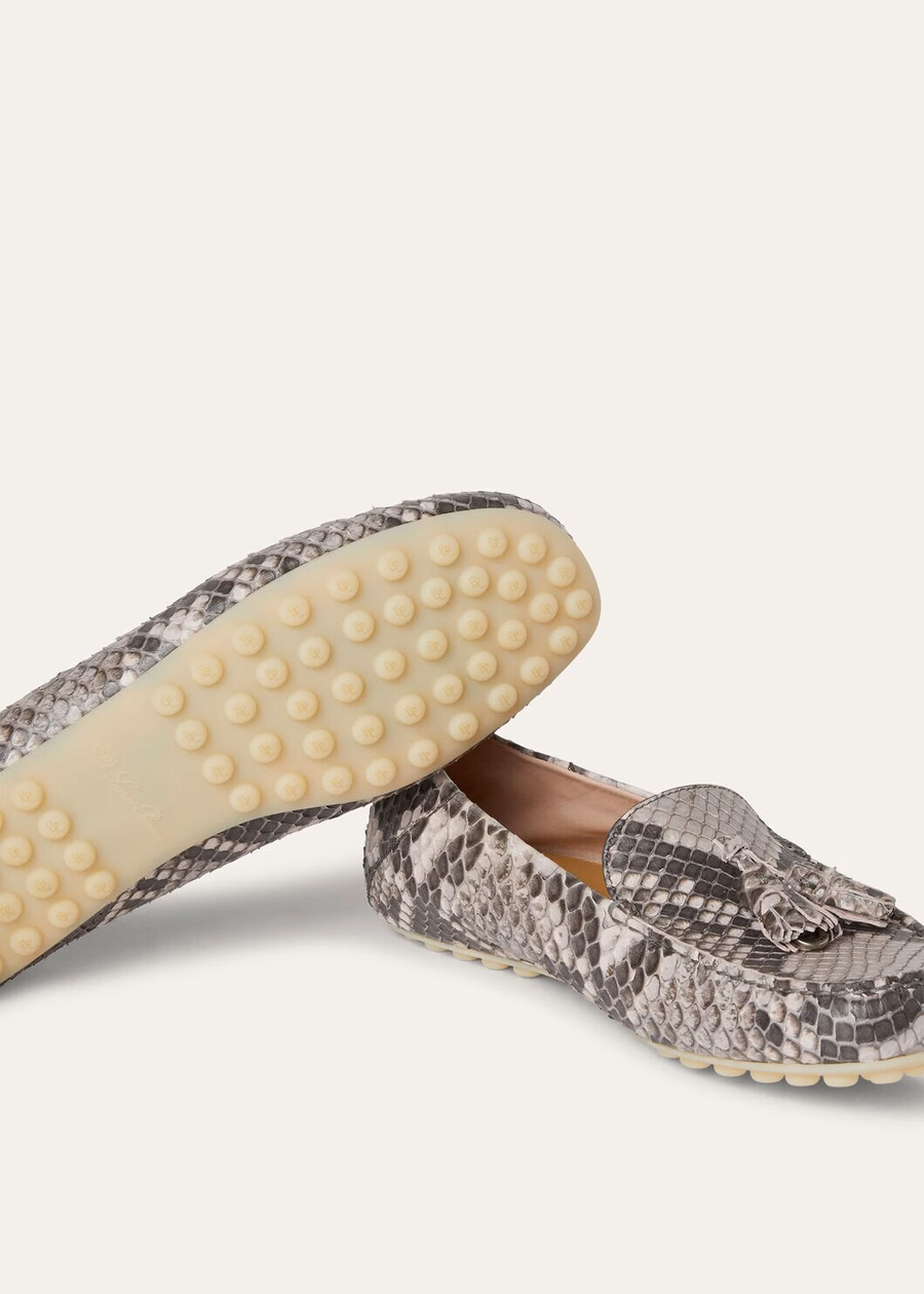 Dot Sole Walk Loafer Python Lilac Macaron Leather