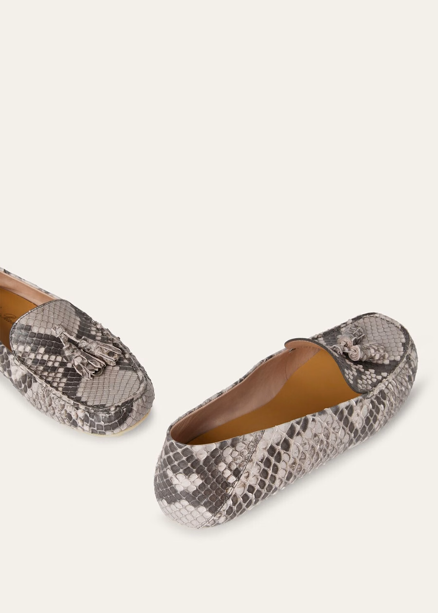 Dot Sole Walk Loafer Python Lilac Macaron Leather