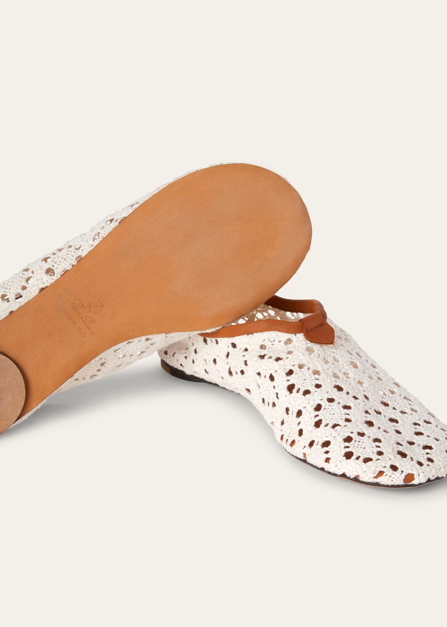 Floaty Flat Loafer Whisper White Technical Fabric