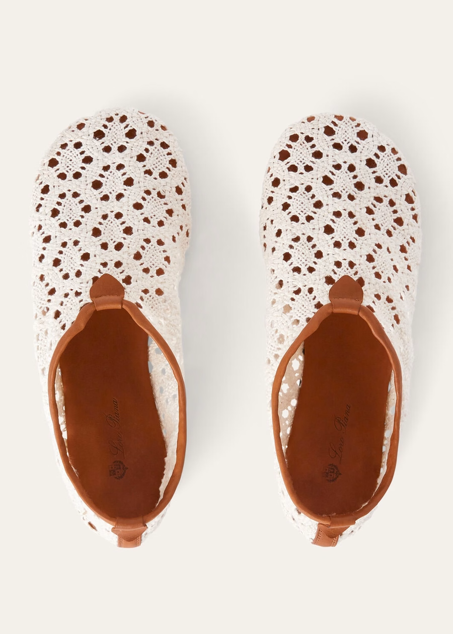 Floaty Flat Loafer Whisper White Technical Fabric