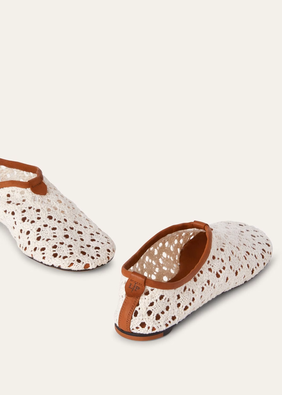 Floaty Flat Loafer Whisper White Technical Fabric