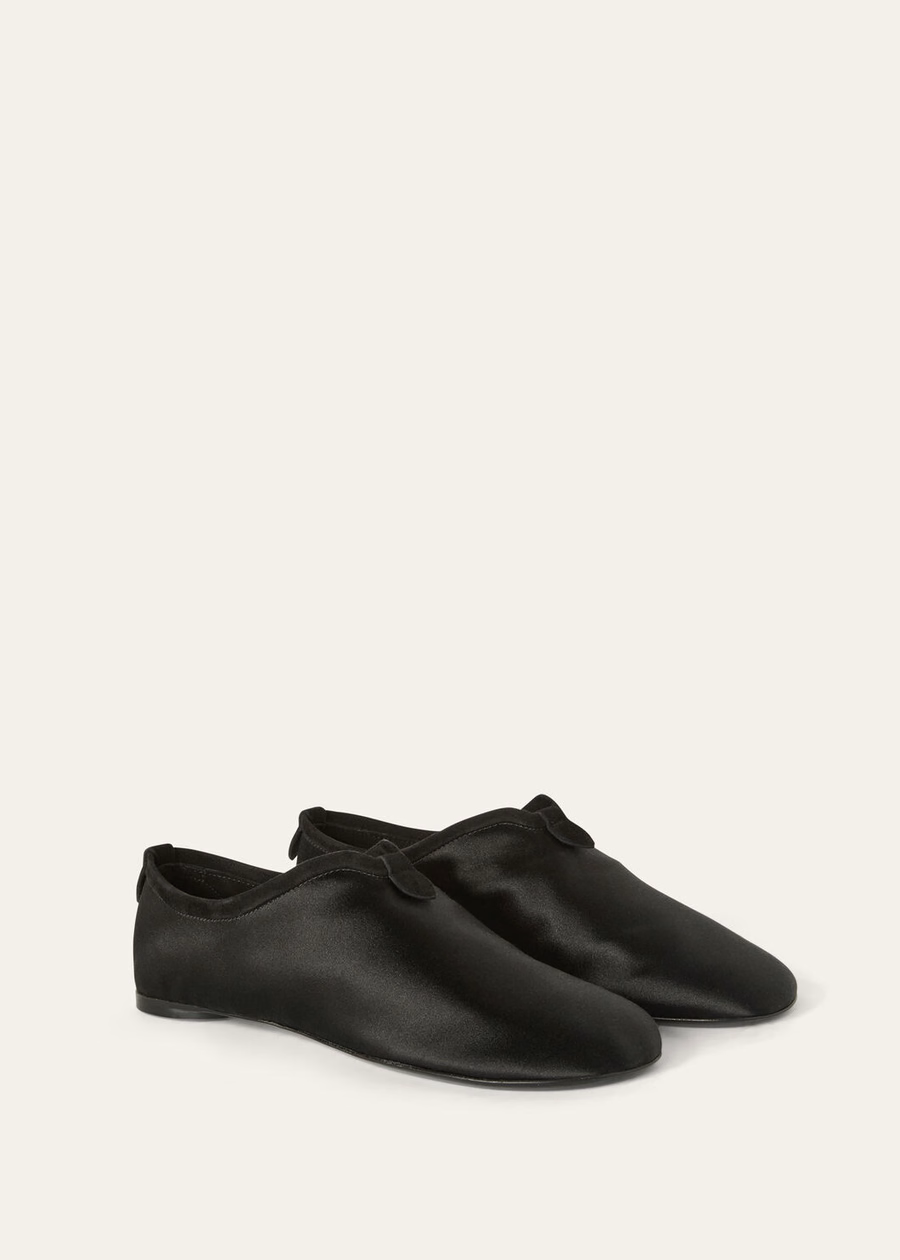 Floaty Flat Loafer Silk Viscose Black